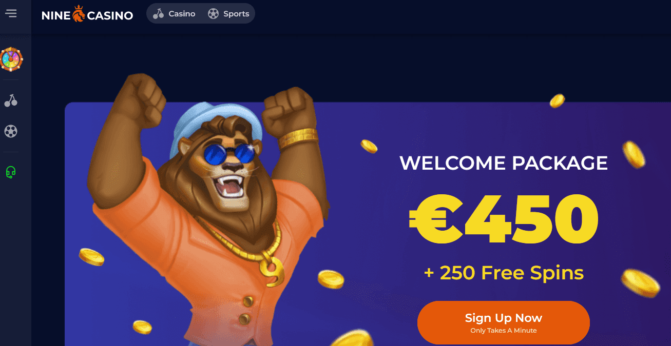Pagina principale del Casinò Nine